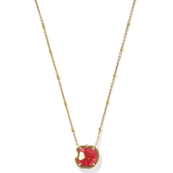 Disney | Kendra Scott Snow White Vintage Gold Apple Short Pendantt Necklace - Picture 2 of 2